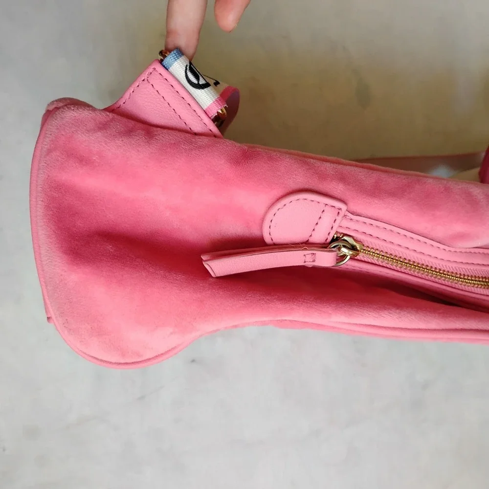Juicy Couture Bag Velour Rhinestone Bling Mini‎ Backpack Travel Pink